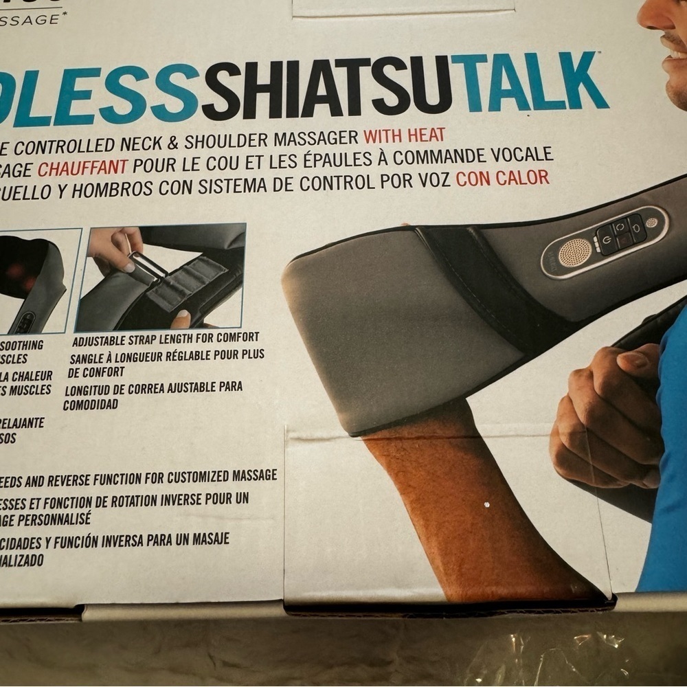 Homedics Cordless ShiatsuTalk VOICE CONTROLLED NECK SHOULDER MASSAGER WITH HEAT - Picture 8 of 11